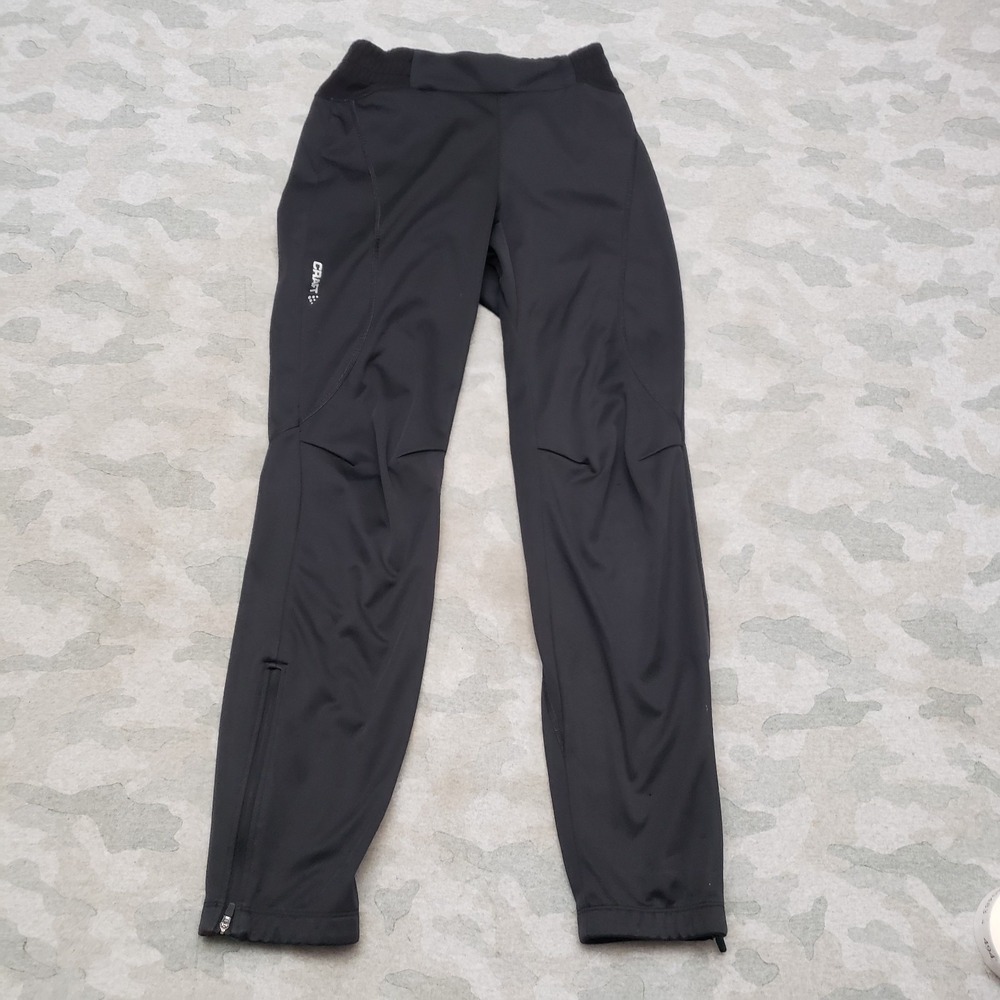 Crafts Pants Womens XS Black Drawstring Fleece Bike Cycling